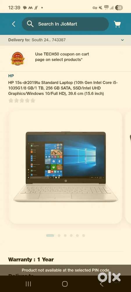 Hp laptop of windows 10 8gb ram