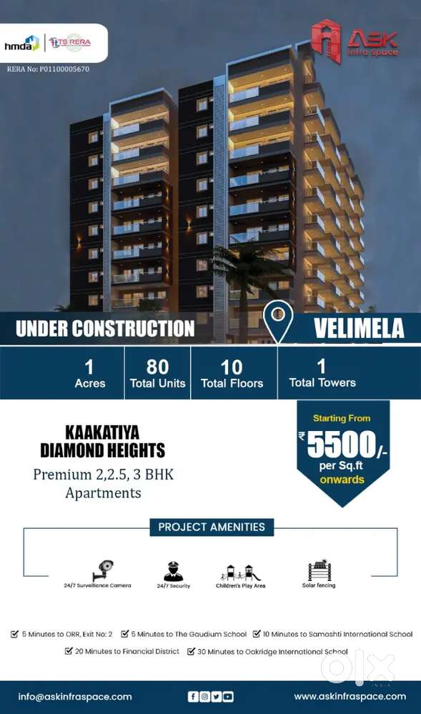 Luxury 2/3bhk apartments at Kollur