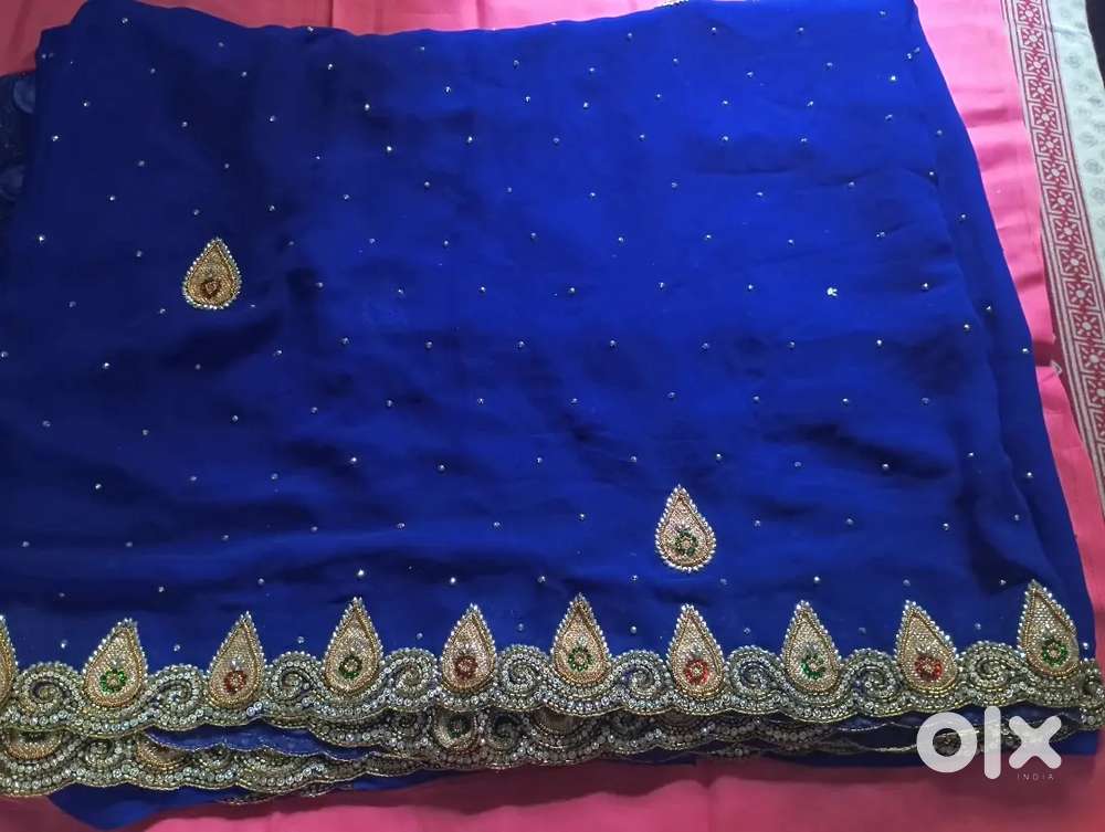 Shiffon saree with heavy work, used only twice