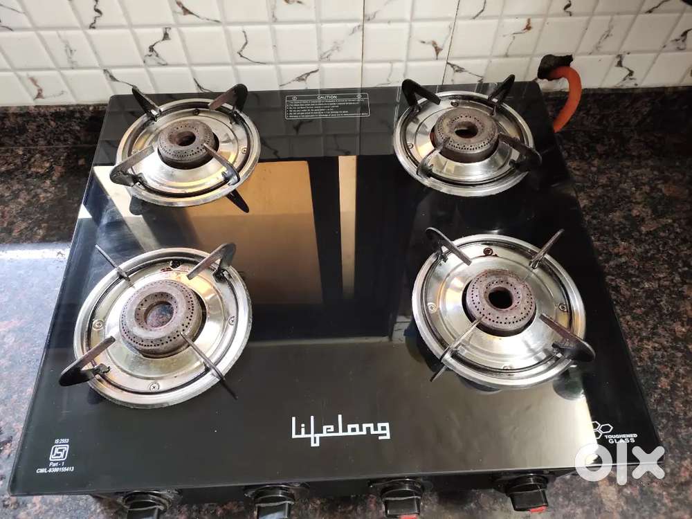 4 Burners Gas Stove with Toughen Glass