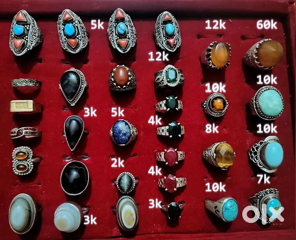 Silver rings with Afghani stone