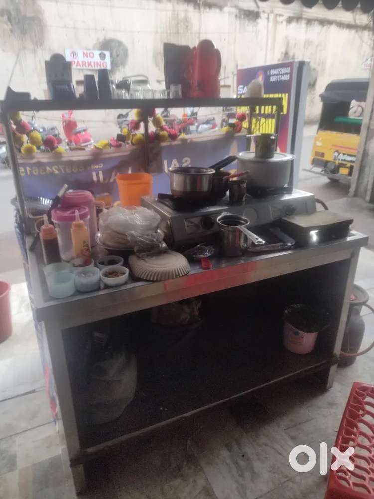 Stainless steel tiffine and tea stall with equipment