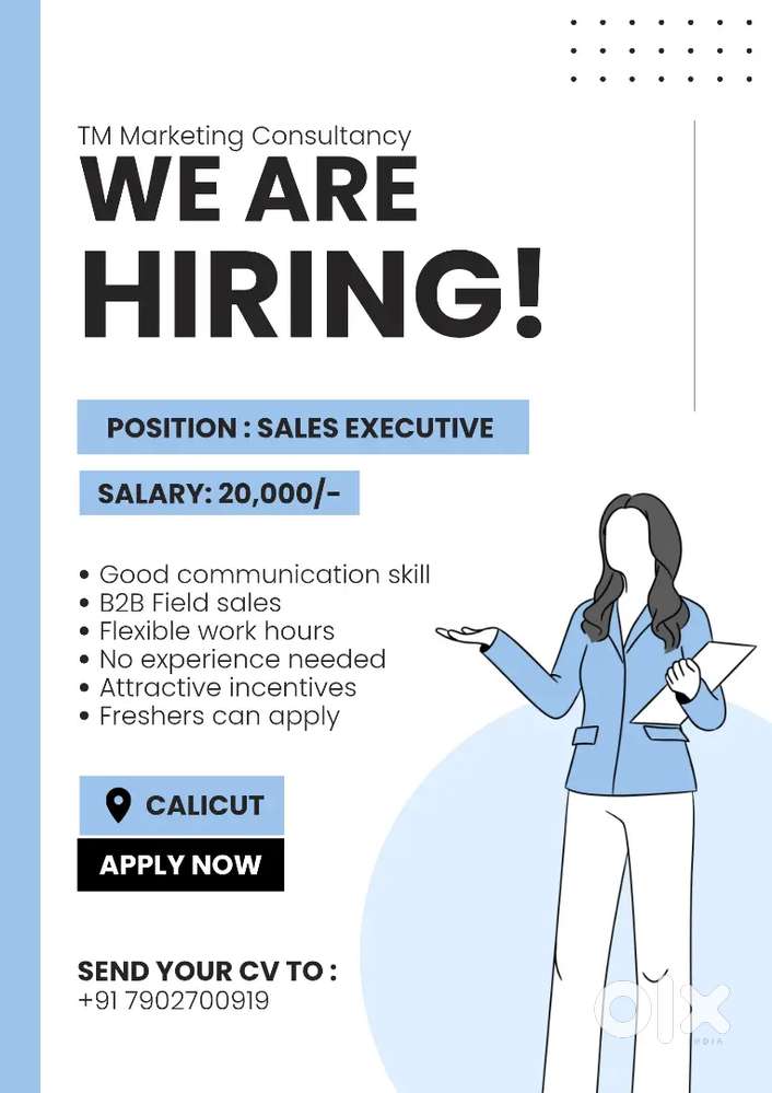 B2B field sales, 20000 salary and incentives