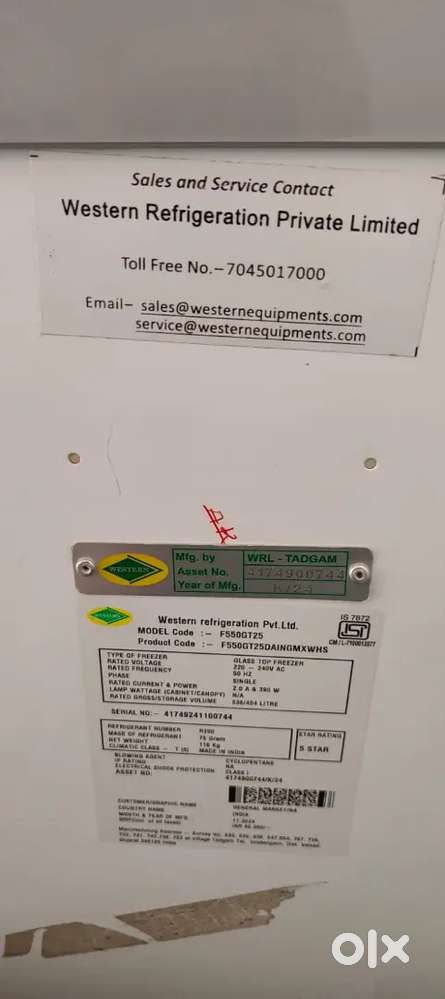 Deep chest freezers 500 ltr 2 nos 10 months used
