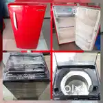 &₹#3467 red colour single door refrigerator & whirpool washing machine