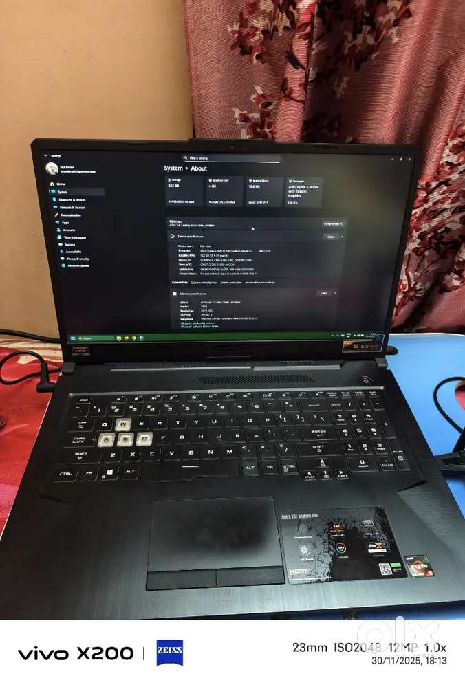 LAPTOP for sale , Asus Tuf Gaming A17 . 17.3 inch