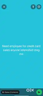 Urgent requirement for credit card sales