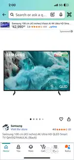 43inch samaung 4k ultra HD ONLY 1.5 old