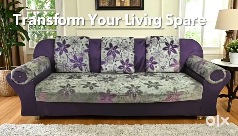 2-Seater & 3-Seater Sofa Set with Free Gold-Brown Cover – Only ₹5,000.