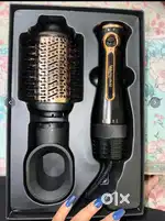 Hot Air Brush 
3 in 1 Step hair straightener and volumizer -  Black
