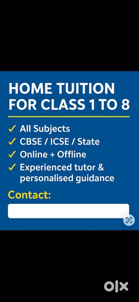 Home Tuition up to Class 8 – All Subjects (All Boards)