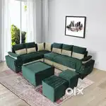 Torque L Shape for living room Fabric 8 Seater sofa set in emi availe