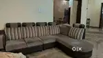 Used sofa 3 seater + Diwan + Glass top teapoy set for sale