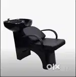 Shampoo station, head wash, hair wash, beauty parlour chair.