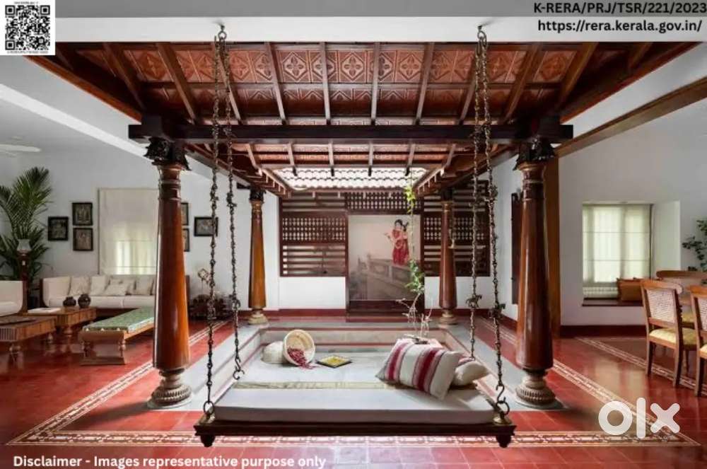 15 Cent Plot + Traditional Naalukettu House for sale in Thrissur