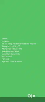 Need male's packing picker in Alwal