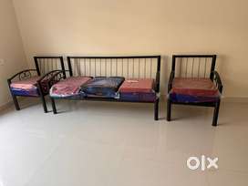 Metal Sofa Set - 1x3 seater + 2x1 seater