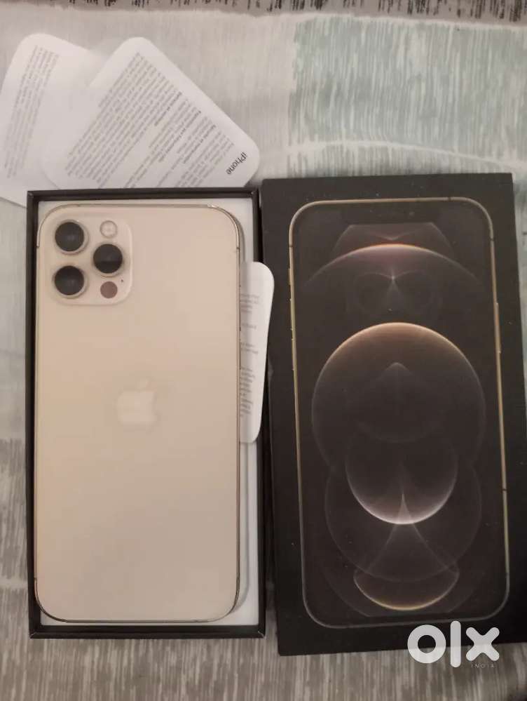 iPhone 12 pro 128 gb gold with box cable