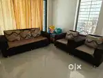 5 seater sofa set with cushions and cover ,2 single sofas