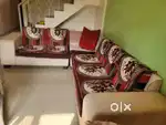 7 Seater, Cream and Maroon Sofa. Rs. 10,000 is last price.