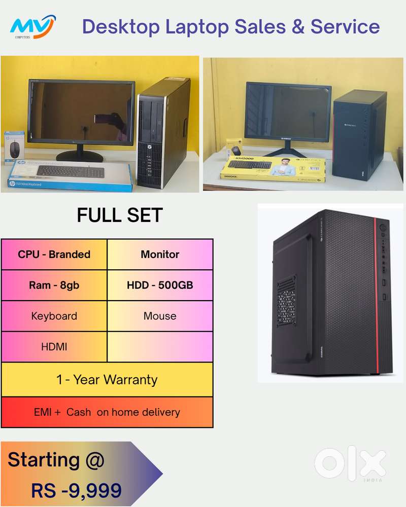 Desktop Laptop CPU Full Set i3-i5-i7 Available @ Low Price