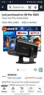 Brand new wzatco yuva go pro automatic projector