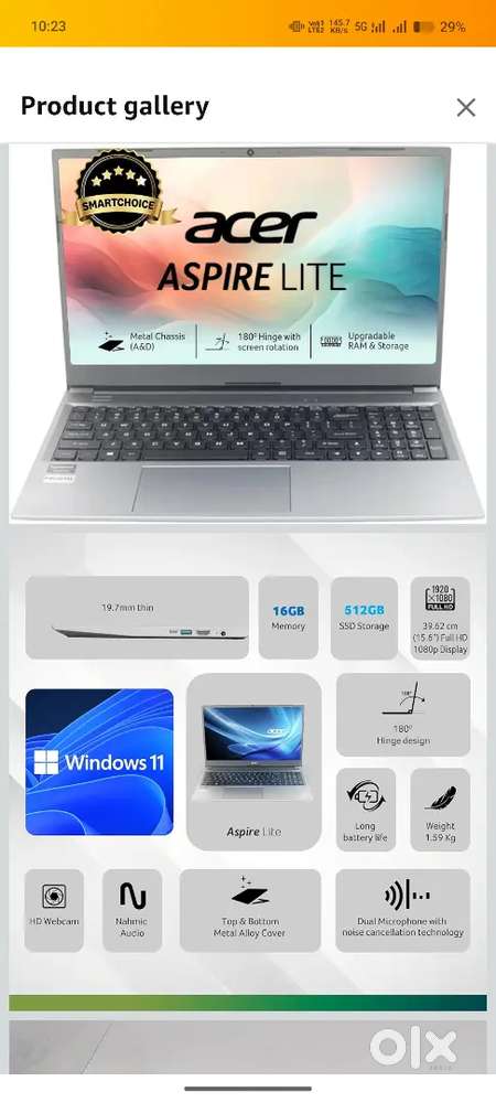 Acer Aspire lite AMD RYZEN 5 16GB/512GB SSD