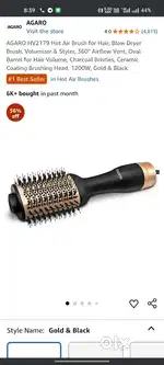AGARO HV2179 Hot Air Brush for Hair,  Blow Dryer