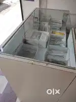 Plywood glass top counter