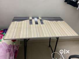 Wooden bed, study table and chair