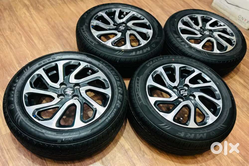 Baleno dc wheels & 195/60/16 MRF tyre for glanza swift dzire