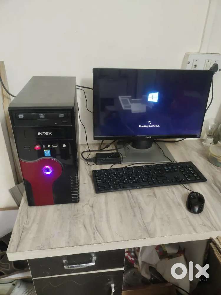 Dell monitor with intex CPU and iball baton mouse and keyboard