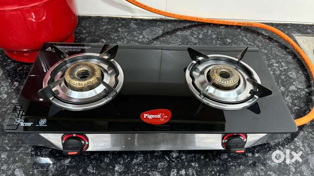 Pigeon 2-burner Glass Top Gas Stove + 7kg LPG Cylinder