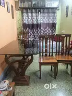 Segun wood dining table with four chair