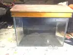 Fish tank aquarium with wooden top 20x12x10 inch