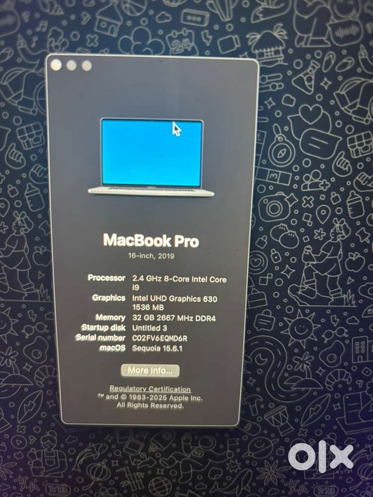 macbook pro i9  - 32gb ram 512 ssd