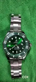 Watch golden strap transparent dial working perfectly automatic