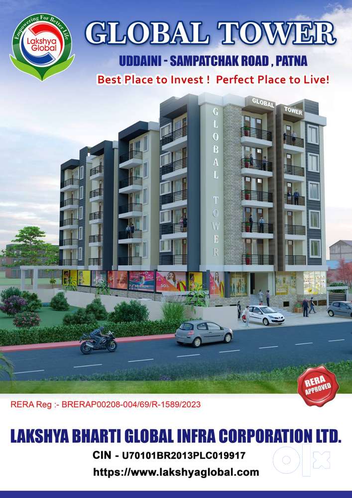 RERA approved 2 BHK Flats in Global Tower-Patna in Uddaini