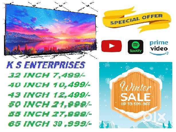 WINTER SUPER SALE 43 INCHES  SMART, 4K UHD LED TV IN 12,499 ONLY.