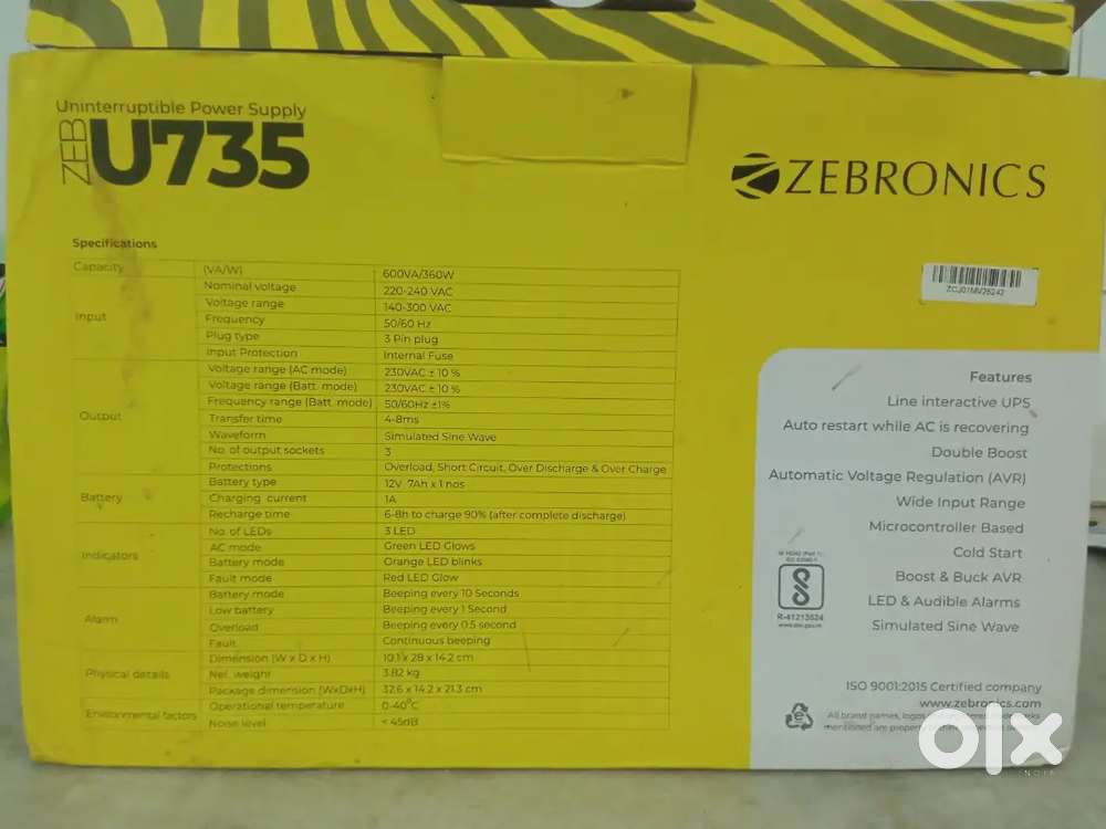 Zebronics Power UPS/Zeb U735