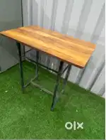 Modern Metal + Wooden TV Table on Rent