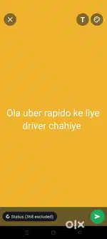 Ola uber rapido ke driver chahiye