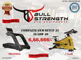All types of gym equipments are available
