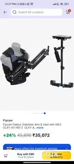 Professional camera handheld stabilizer for cameras and dslrs
