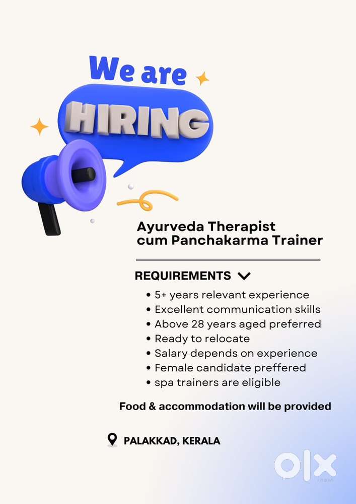 Ayurvada Therapist cum Panchakarma Trainer