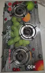 Surya crystal 3 Burner automatic ignition glass top gas stove