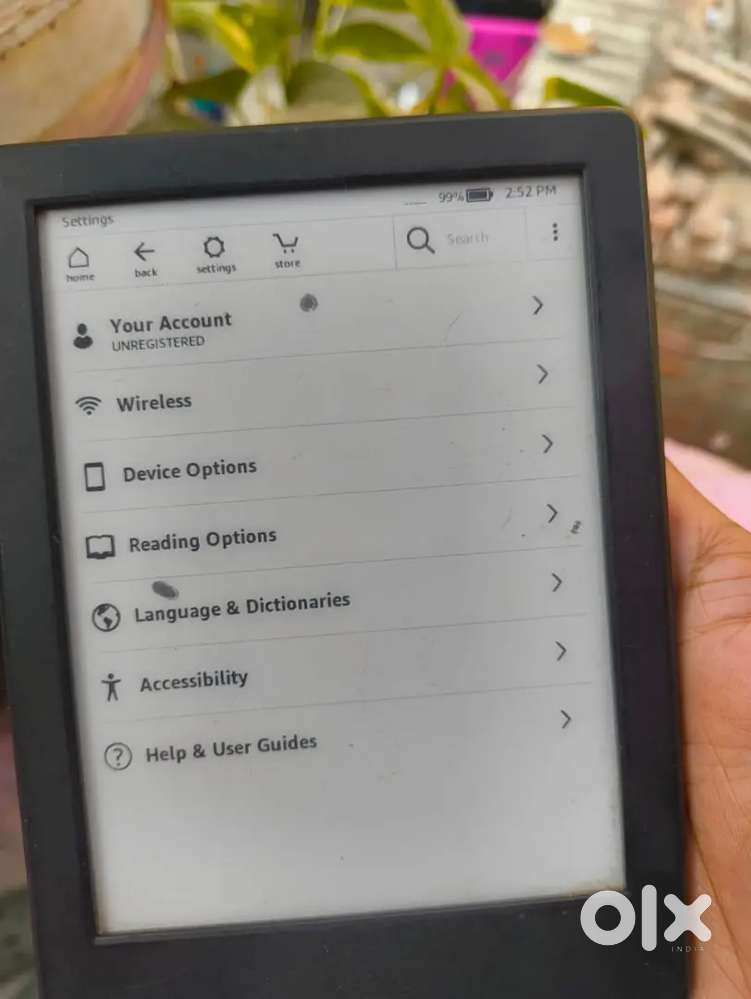 Kindle 8th generation 3 minor on display