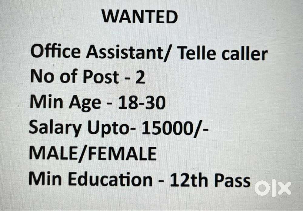 Office Assistant & Telle Caller