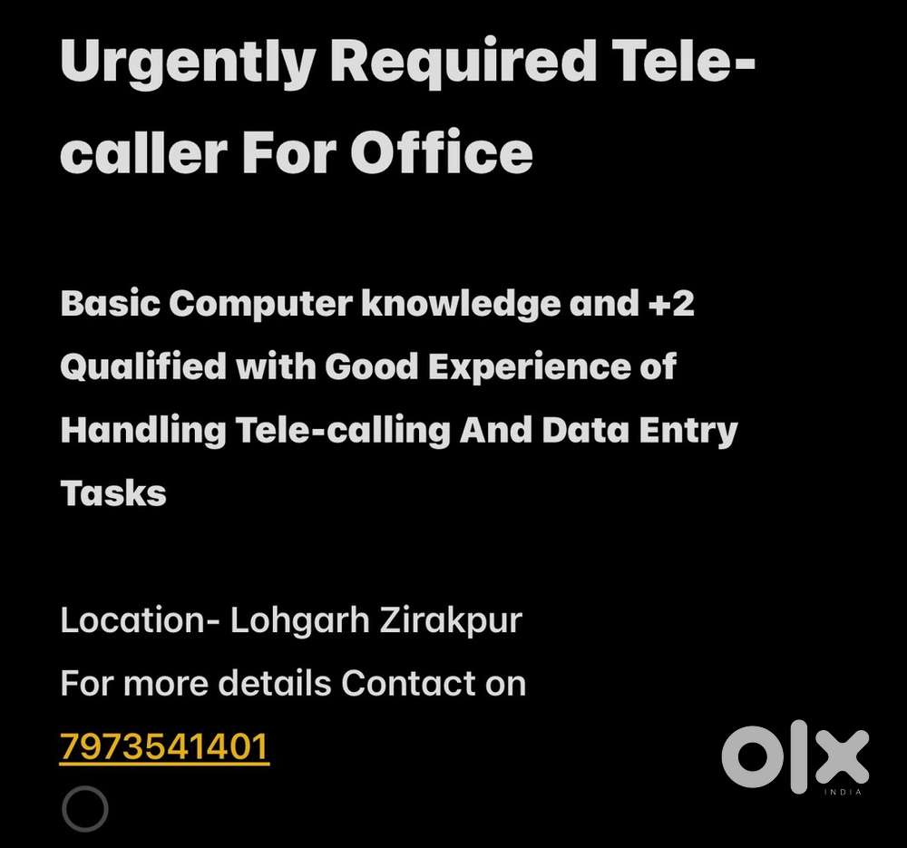 Office Assistant and Telecaller