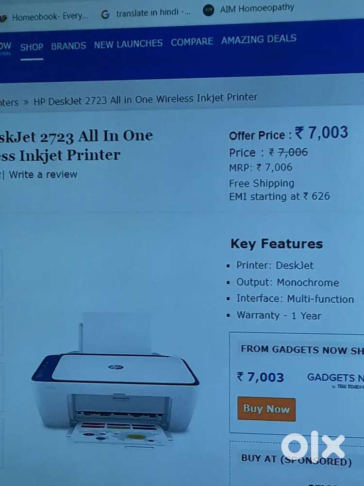 Hp 2723 printer new condition